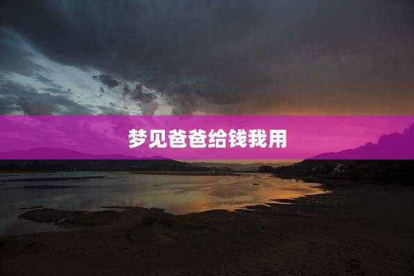 梦见爸爸给钱我用
