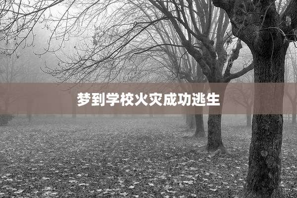 梦到学校火灾成功逃生