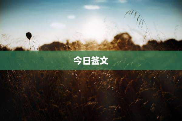 今日签文
