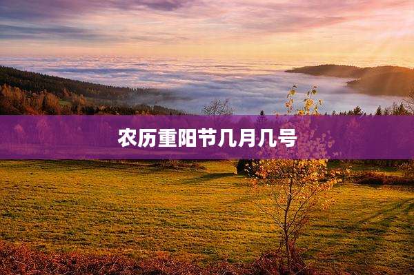 农历重阳节几月几号