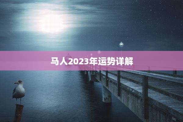 马人2023年运势详解