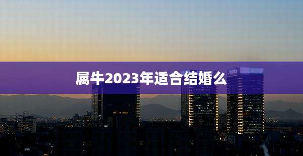 属牛2023年适合结婚么