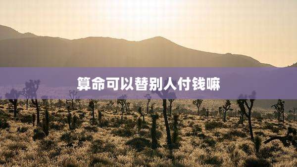 算命可以替别人付钱嘛