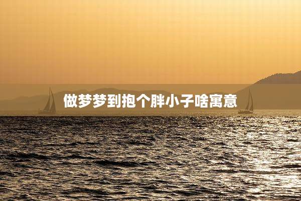 做梦梦到抱个胖小子啥寓意