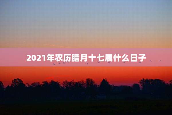 2021年农历腊月十七属什么日子