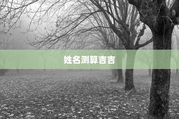 姓名测算吉吉