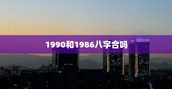 1990和1986八字合吗