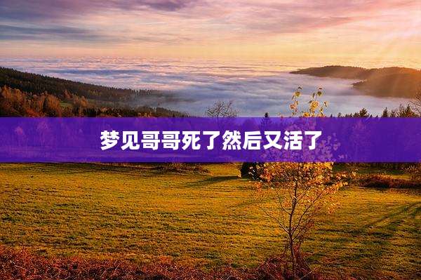 梦见哥哥死了然后又活了