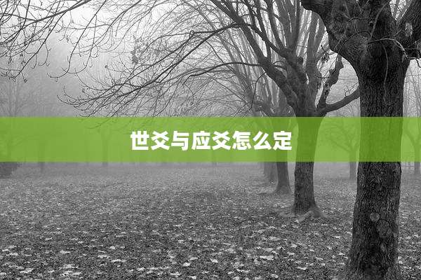 世爻与应爻怎么定