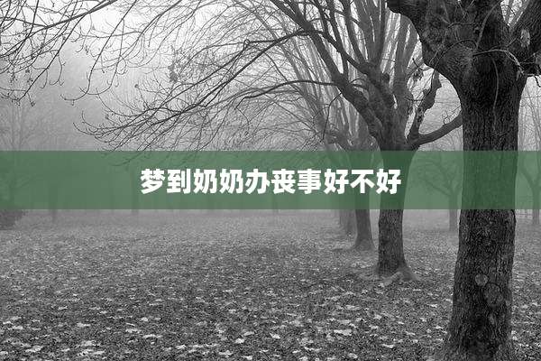 梦到奶奶办丧事好不好