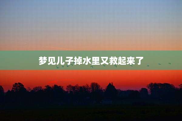 梦见儿子掉水里又救起来了