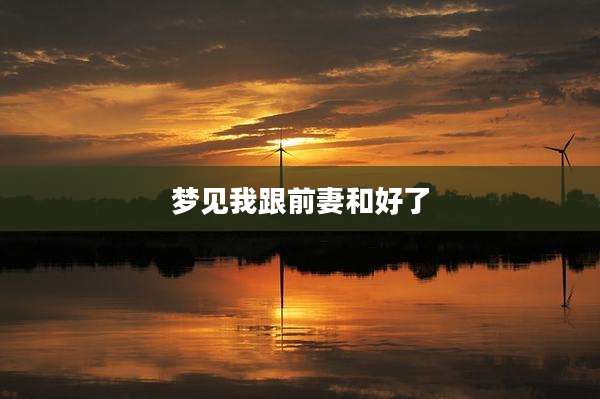 梦见我跟前妻和好了