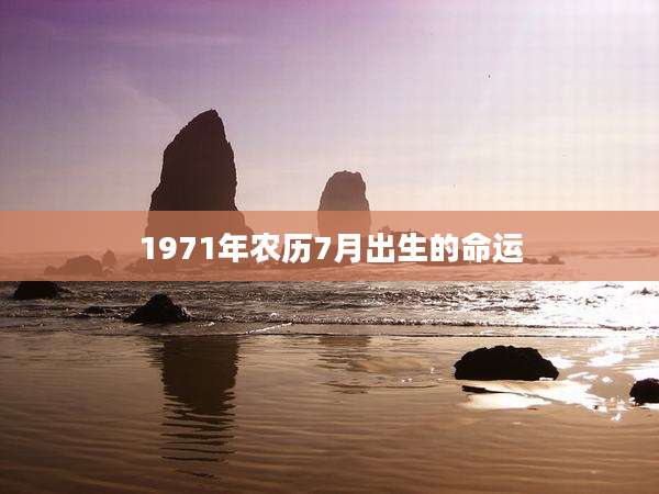 1971年农历7月出生的命运