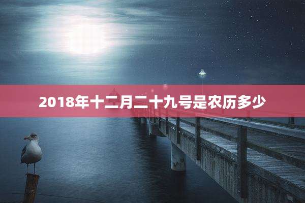 2018年十二月二十九号是农历多少