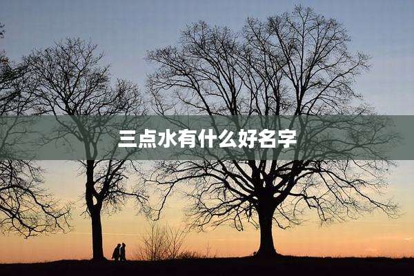 三点水有什么好名字