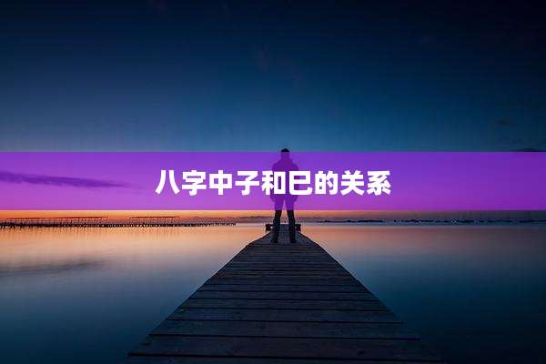 八字中子和巳的关系