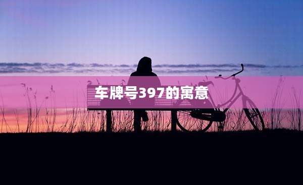 车牌号397的寓意