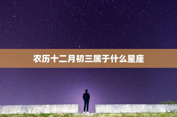 农历十二月初三属于什么星座