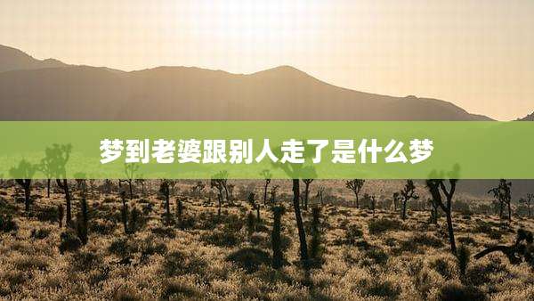 梦到老婆跟别人走了是什么梦