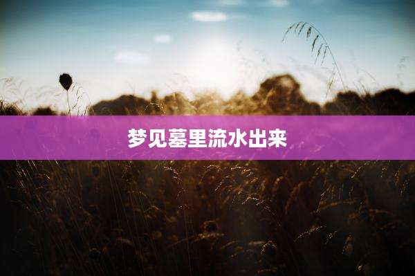 梦见墓里流水出来
