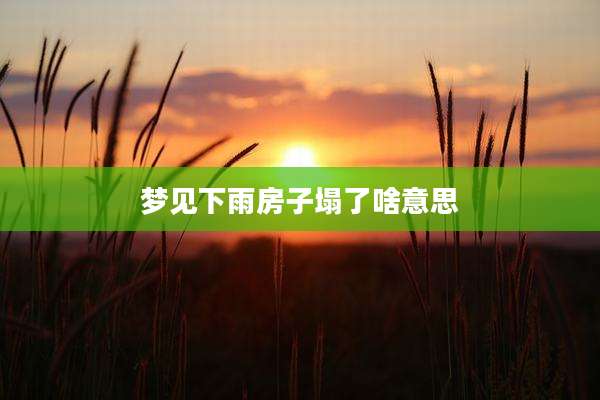 梦见下雨房子塌了啥意思