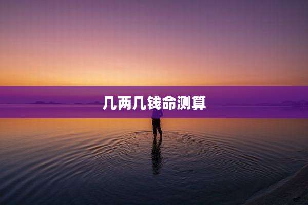 几两几钱命测算