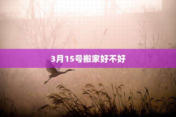 3月15号搬家好不好