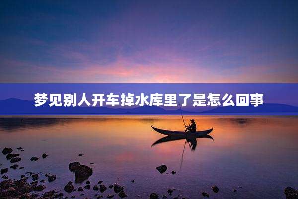 梦见别人开车掉水库里了是怎么回事