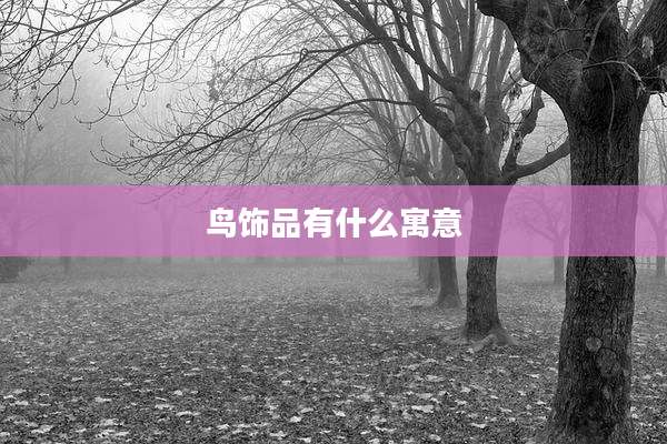 鸟饰品有什么寓意