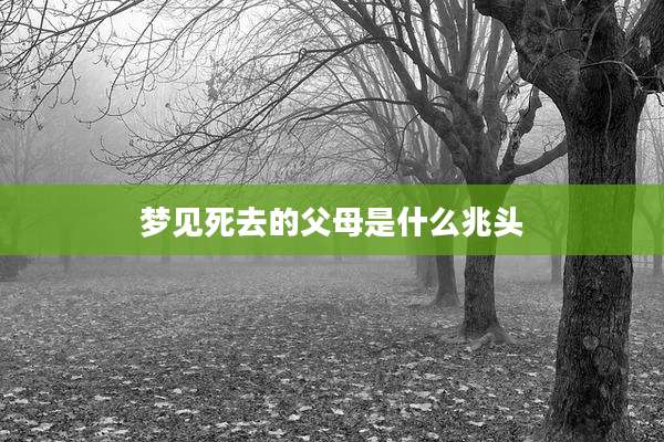 梦见死去的父母是什么兆头