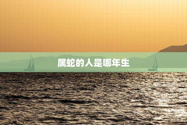 属蛇的人是哪年生