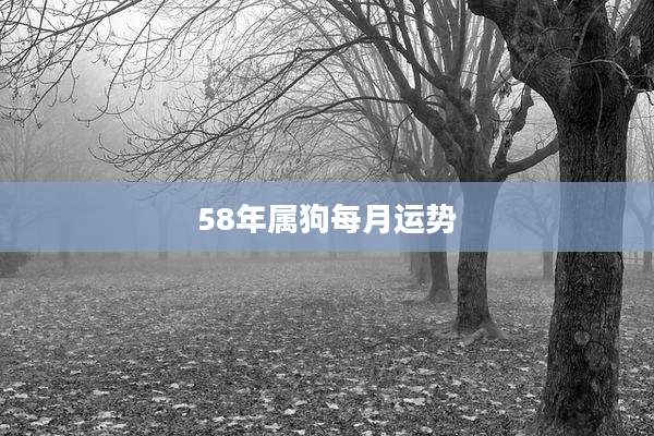 58年属狗每月运势