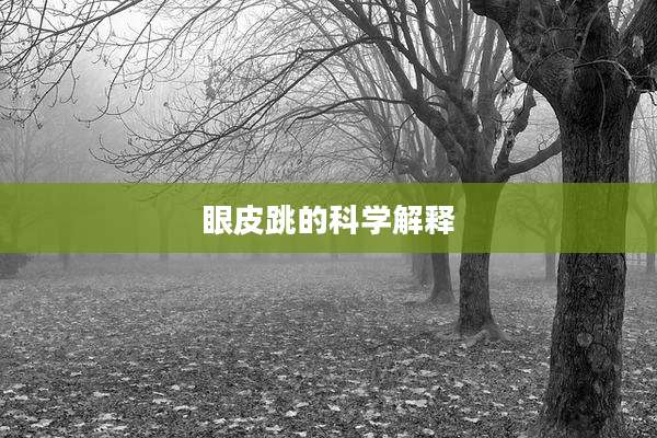 眼皮跳的科学解释