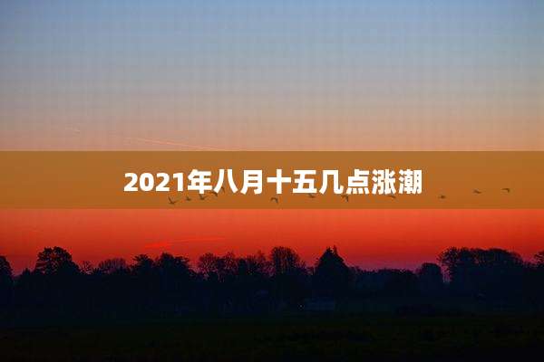 2021年八月十五几点涨潮
