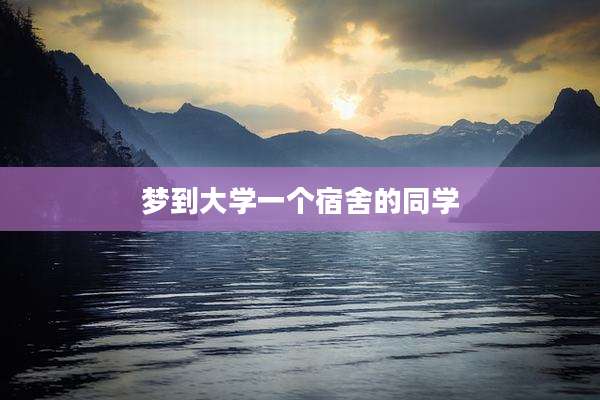 梦到大学一个宿舍的同学