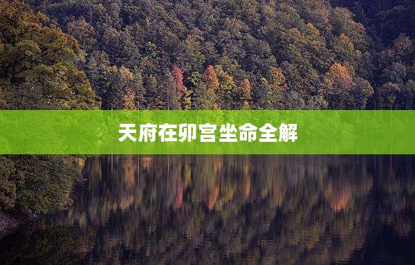 天府在卯宫坐命全解