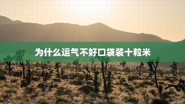为什么运气不好口袋装十粒米