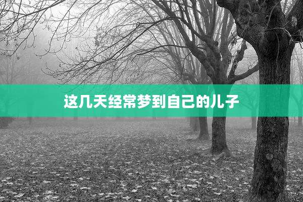 这几天经常梦到自己的儿子