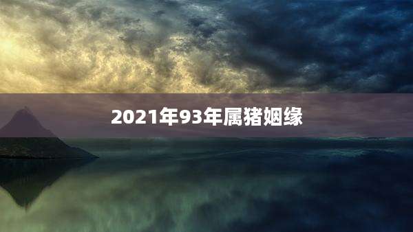 2021年93年属猪姻缘