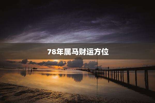 78年属马财运方位