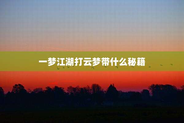 一梦江湖打云梦带什么秘籍