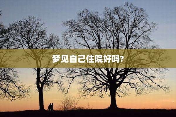 梦见自己住院好吗?