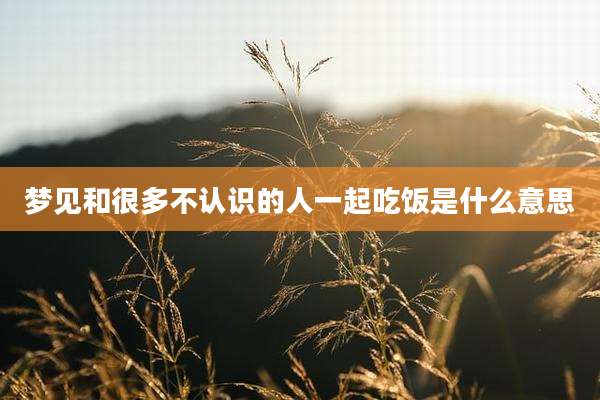 梦见和很多不认识的人一起吃饭是什么意思