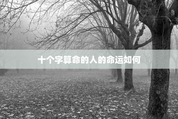 十个字算命的人的命运如何