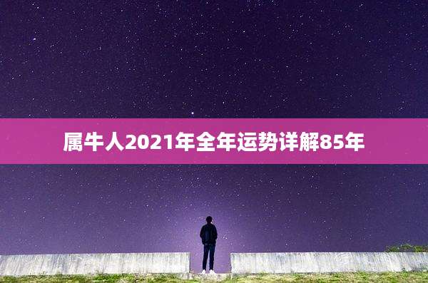 属牛人2021年全年运势详解85年