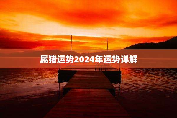 属猪运势2024年运势详解