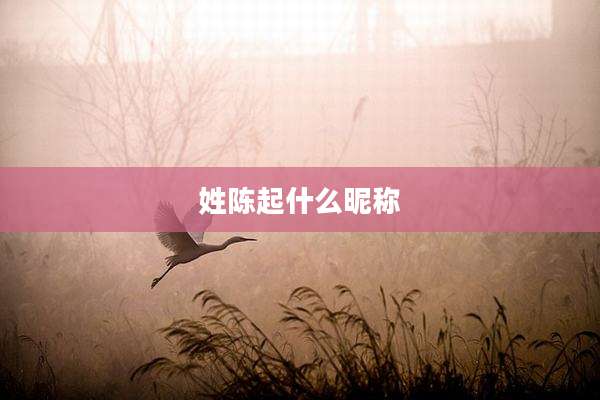 姓陈起什么昵称