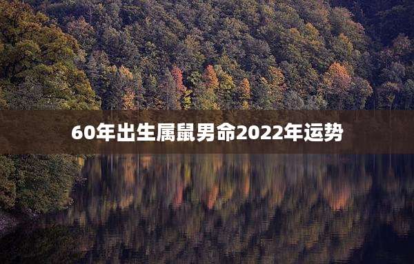 60年出生属鼠男命2022年运势