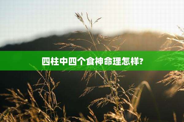 四柱中四个食神命理怎样?