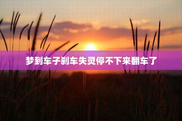 梦到车子刹车失灵停不下来翻车了